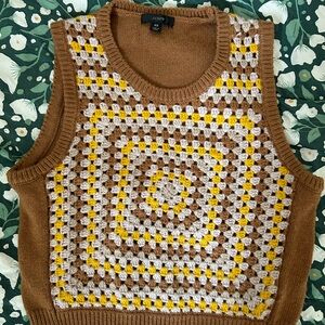 J. Crew cropped knit sweater vest